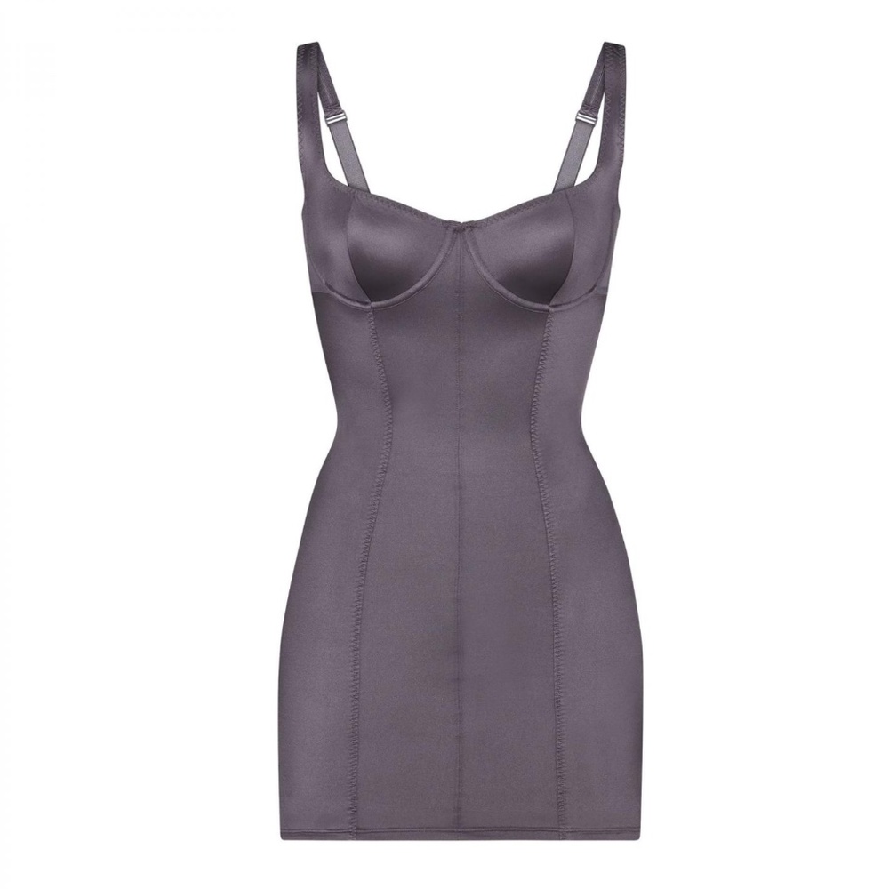 NWT SKIMS Satin Stretch Dress, Armor **Rare**, Size Small